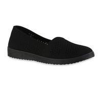 VAN HILL Damen Slip Ons Slippers Bequeme Strick Profil-Sohle Schuhe 841602