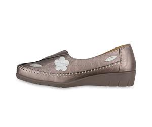 VAN HILL Damen Slip Ons Slippers Bequeme Wedges Blumen Profil-Sohle Schuhe 841042