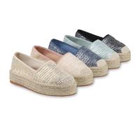 VAN HILL Damen Slippers Plateau Espadrilles Metallic Freizeit Plateauschuhe 833833