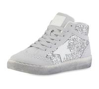 VAN HILL Damen Sneaker High Flach Glitzer Trendy Schuhe 216855 Silber 39