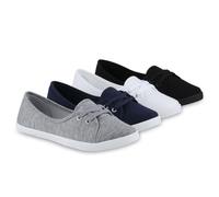 VAN HILL Damen Sportliche Ballerinas Bequeme Basic Stoff Freizeit Schuhe 841298