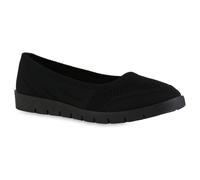 VAN HILL Damen Sportliche Ballerinas Bequeme Strick Profil-Sohle Schuhe 841603