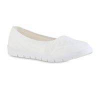 VAN HILL Damen Sportliche Ballerinas Bequeme Strick Profil-Sohle Schuhe 841603