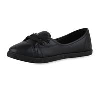 VAN HILL Damen Sportliche Ballerinas Flach Basic Bequem Schuhe 215866 Schwarz 36