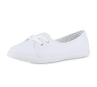 VAN HILL Damen Sportliche Ballerinas Flach Basic Bequem Schuhe 215867 Weiss 42