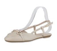 VAN HILL Damen Übergrößen Sling Ballerinas Flach Basic Trendy Schuhe 215807 Beige 45