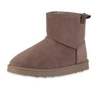 unbekannter Hersteller VAN HILL Damen Warm Gefütterte Winter Boots Bequeme Profil-Sohle Schuhe 841455 Khaki 38