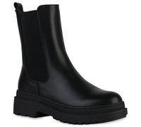 Van Hill VAN HILL Damen Leicht Gefütterte Plateau Boots Profil-Sohle Schuhe 839380 schwarz 40