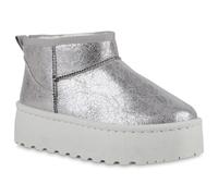 Primis GmbH VAN HILL Damen Warm Gefütterte Plateau Boots Stiefeletten Schuhe 840485 silber 36