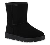 Van Hill VAN HILL Damen Warm Gefütterte Winter Boots Bequeme Profil-Sohle Schuhe 841503 schwarz 37