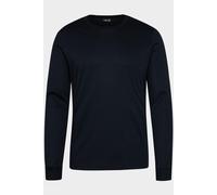 van Laack Longsleeve Herren Slim Fit Langarm Rundhals Baumwoll-Jersey blau, M