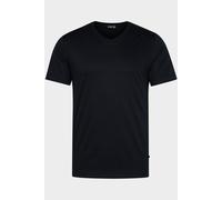 van Laack Meisterwerk Slim Fit T-Shirt V-Ausschnitt blau, Einfarbig