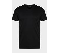 van Laack Meisterwerk Slim Fit T-Shirt V-Ausschnitt schwarz, Einfarbig