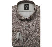 van Laack Meisterwerk Tailor Fit Flanellhemd beige/braun, Bedruckt