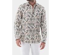 van Laack Meisterwerk Tailor Fit Leinenhemd sand, Gemustert