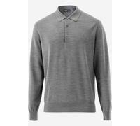 van Laack Regular Fit Longsleeve Poloshirt grau, Gemustert