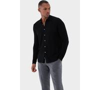 van Laack Slim Fit Wollhemd schwarz, Einfarbig