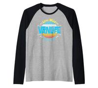 Van Life - Live Wild Live Free - Vintage Hippie Camper Van Raglan
