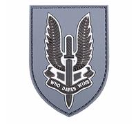 VAN OS Emblem 3D PVC WHO Dares Wins 7,2 x 5 cm Wer wagt, Gewinnt Klett Patch Abzeichen British Special Air Service