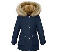 Vancavoo Winterjacke Mädchen Warmer Kinderparka Wintermantel mit Kapuze | Parka Kinder Mantel Wasserabweisend mit Fleecefutter, Taschen, Elastikbündchen und Doppelverschluss
