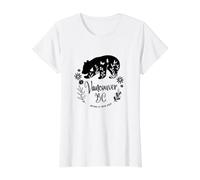 Vancouver BC Bear & Flowers Nature At Your Door Design Preisgünstiges Grafik-T-Shirt, Damen, Weiß, M