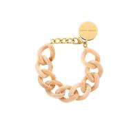 Vanessa Baroni Armband Flat Chain, creme brulee marble, vergoldet