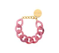 Vanessa Baroni Armband Flat Chain, crystal pink marble, vergoldet