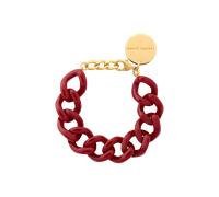 Vanessa Baroni Armband Mini Flat Chain, bordeaux, vergoldet
