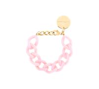 Vanessa Baroni Armband Mini Flat Chain, iridescent neon pink marble, vergoldet