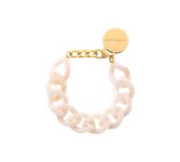 Vanessa Baroni Armband Mini Flat Chain, latte marble, vergoldet