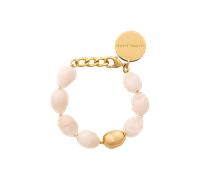 Vanessa Baroni Armband Organic Pearl, latte marble, vergoldet