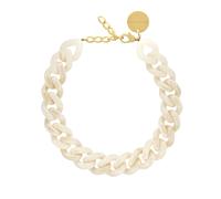 Vanessa Baroni Kette Flat Chain, pearl marble, vergoldet