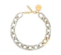 Vanessa Baroni Kette New Oval with gold, snow green marble, vergoldet