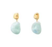 Vanessa Baroni Ohrringe Double Nugget, gold - cloud marble, vergoldet