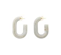 Vanessa Baroni Ohrringe New Oval, snow green marble, vergoldet