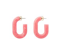 Vanessa Baroni Ohrringe New Oval, watermelon marble, vergoldet