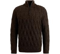 Vanguard - Half zip collar heavy knit mixed yarn rum raisin - Gr. - XL