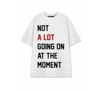 Vanilla Underground Damen-T-Shirt mit Aufschrift "Not A Lot Going On", kurzärmelig, Grafik-T-Shirt, Musik-Fanartikel, Geschenk, für Konzerttouren, weiß, L