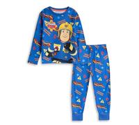 Vanilla Underground Fireman Sam Jungen-Pyjama-Set, blau, langärmlig und mit Langen Beinen | Schlafanzug mit Feuerwehrmann Motiv | Kinder-Nachtwäsche | Cartoon-Schlafanzug für die Nacht