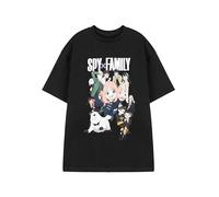 Vanilla Underground Spy Family Cartoon-Figuren T-Shirt | Schwarzes SPY x Family Grafik-T-Shirt | Unisex-Erwachsene klassisches Rundhals-Top