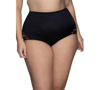 Vanity Fair Damen High Waisted Underwear, Full Coverage Ladies Panties, Perfectly Yours Briefs Slip, Nylon-Spitze - Mitternachtsschwarz, 5