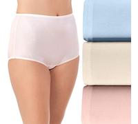Vanity Fair Damen Unterwäsche mit Hoher Taille, Volle Abdeckung, Damenhöschen, Perfekt Slip, Nylon - Rosa/Blau/Candleglow, 6 (3er Pack)