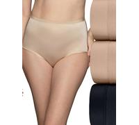 Vanity Fair Women's Body Caress Flexible Fit Panties, Brief - 3 Pack - Neutral/Neutral/Black, 9