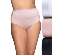 Vanity Fair Women's Body Caress Flexible Fit Panties, Brief - 3 Pack - White/Quartz/Black, 7