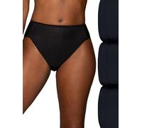 Vanity Fair Women's Illumination Hi Cut Panties (Regular & Plus Size), 3 Pack - Midnight Black, 7