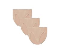Vanity Fair Women's Illumination Hi Cut Panties (Regular & Plus Size), 3 Pack - Rose Beige, 9