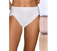 Vanity Fair Women's Illumination Hi Cut Panties (Regular & Plus Size), 3 Pack - White/Quartz/Beige, 6