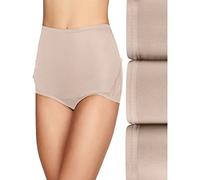 Vanity Fair Women's Perfectly Yours Traditional Nylon Brief Panties, Lace - 3 Pack - Fawn, 8