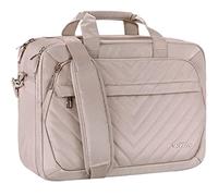 VANKEAN 17 Zoll Laptoptasche für Damen Mode, TSA-freundliche Laptop tasche, wasserdichte Aktentasche für Geschäftsreisen, Schule, Arbeitstasche mit RFID-Taschen, Helles Altrosa