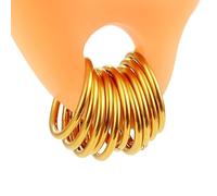 Vankula Nasenring Hoop 10 PCS aus Chirurgenstahl Segmentring Clicker 16G 8mm Ohr Tunnel Gewichte Ohrhänger Piercing Schmuck für Frauen und Männer Gold